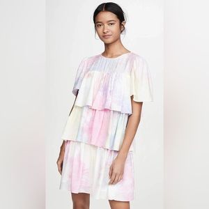 English Factory Pastel tiered mini dress small